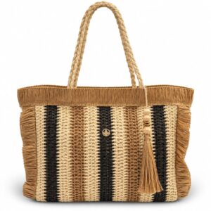 BOLSO DE RAFIA FLECOS